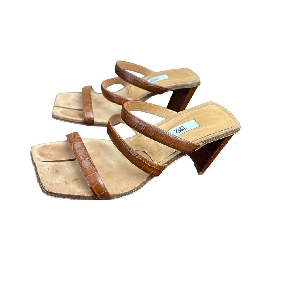 MISTA Joanne Croc Embossed Leather Strappy Sandal size 39